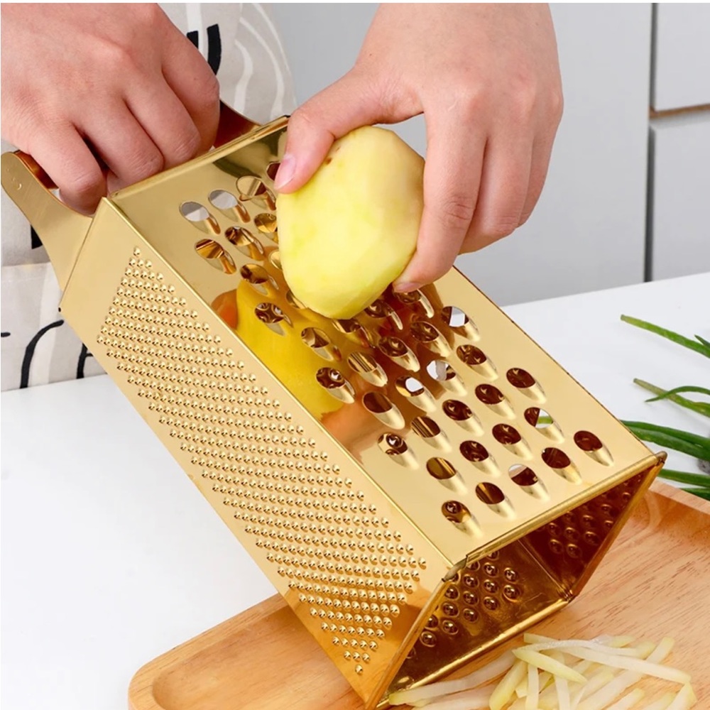 Kitchen Stainless Steel 4-Sided Box Food Grater Vegetable Cheese Slicer Shredder